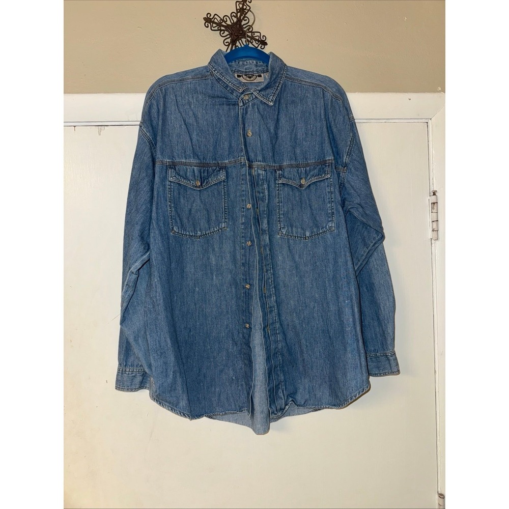 High Advantage Free the Spirit Men's Large Jean Jacket Denim Cotton